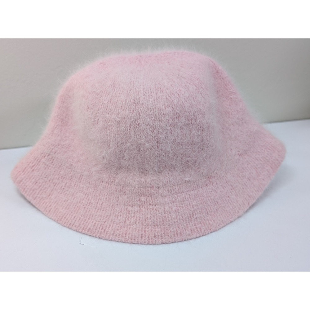 Pink Angora Cloche Bucket Hat Y2K Romantic Coquette Girly‎ Soft Girl Downtown